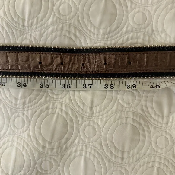 Western Rhinestone Bling Belt Croc Embossed Leather Cowgirl Y2K Western 37” - Picture 5 of 6